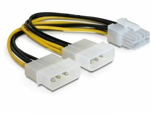 Stromkabel Delock 2x Molex 4pin St -> PCI Express 8pin inter