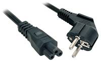 LINDY Strom Anschlusskabel [1x Schutzkontakt-Stecker - 1x Kleeblatt-Buchse C5] 3.00 m Schwarz