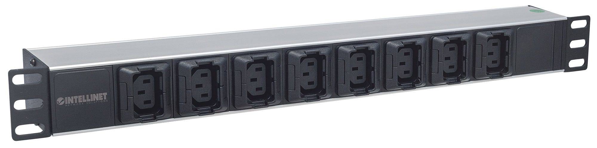 Intellinet 163651 19 Zoll Netzwerkschrank-Steckdosenleiste 1 HE Kaltgeräte-Steckdose C13 10A Festeinbau Geeignet für Schranktiefe: ab 300 mm Schwa