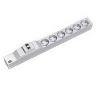 Bachmann 333.412 19 Zoll Netzwerkschrank-Steckdosenleiste 1 HE Schutzkontaktsteckdose Lichtgrau (RAL 7035)