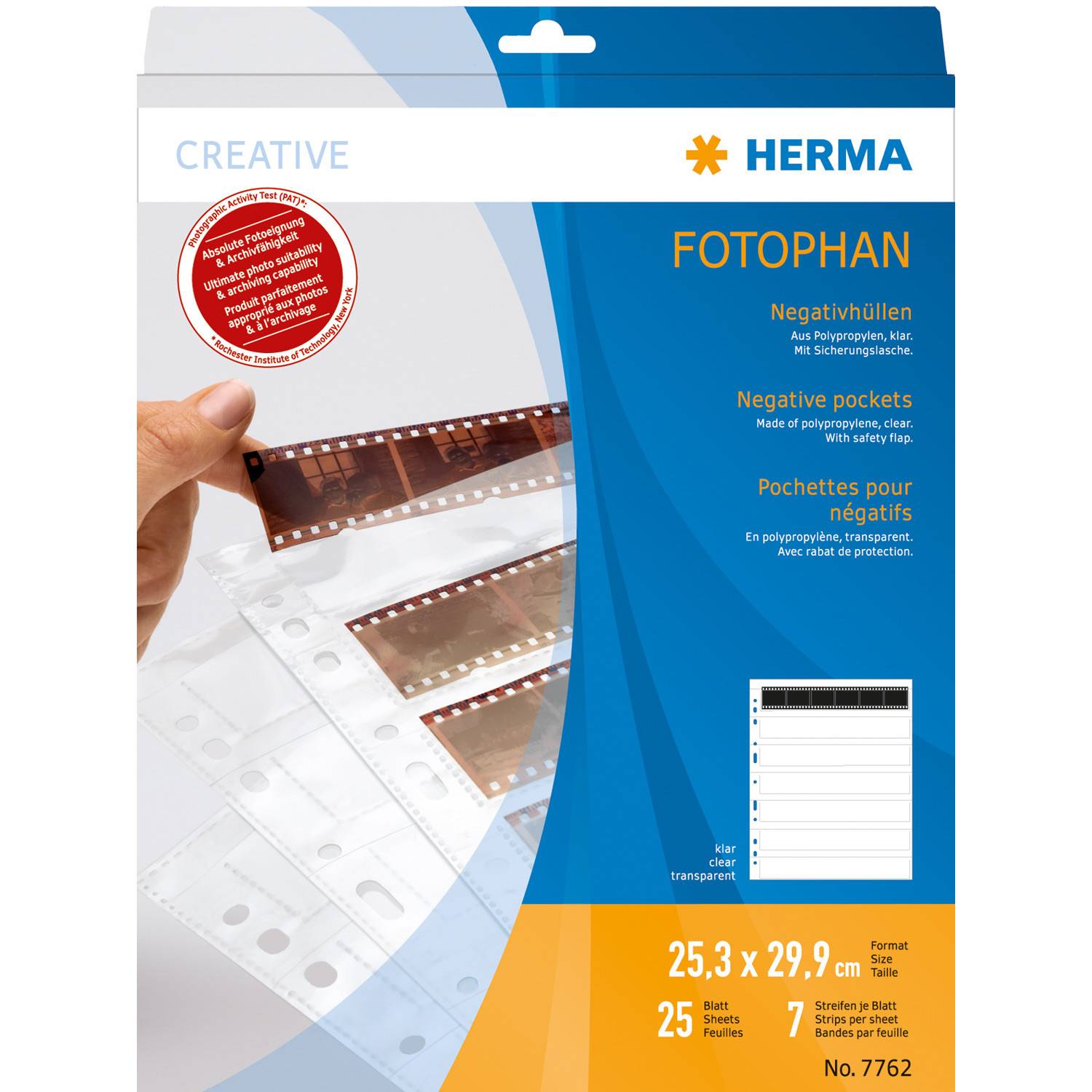 HERMA Negativhüllen für 7 x 6 Negative, klar, Polypropylen
