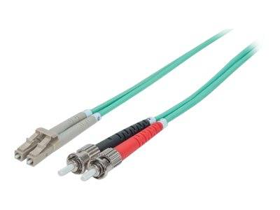 Intellinet 751117 Glasfaser LWL Anschlusskabel 1.00m Türkis [1x ST-Stecker - 1x LC-Stecker] 50/125 µ Multimode OM3