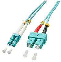 LINDY 46392 Glasfaser LWL Anschlusskabel [1x LC-Stecker - 1x SC-Stecker] 50/125 µ Multimode OM3 3.00 m