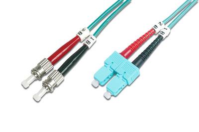 Digitus DK-2512-02/3 Glasfaser LWL Anschlusskabel [1x ST-Stecker - 1x SC-Stecker] 50/125 µ Multimode OM3 2.00 m
