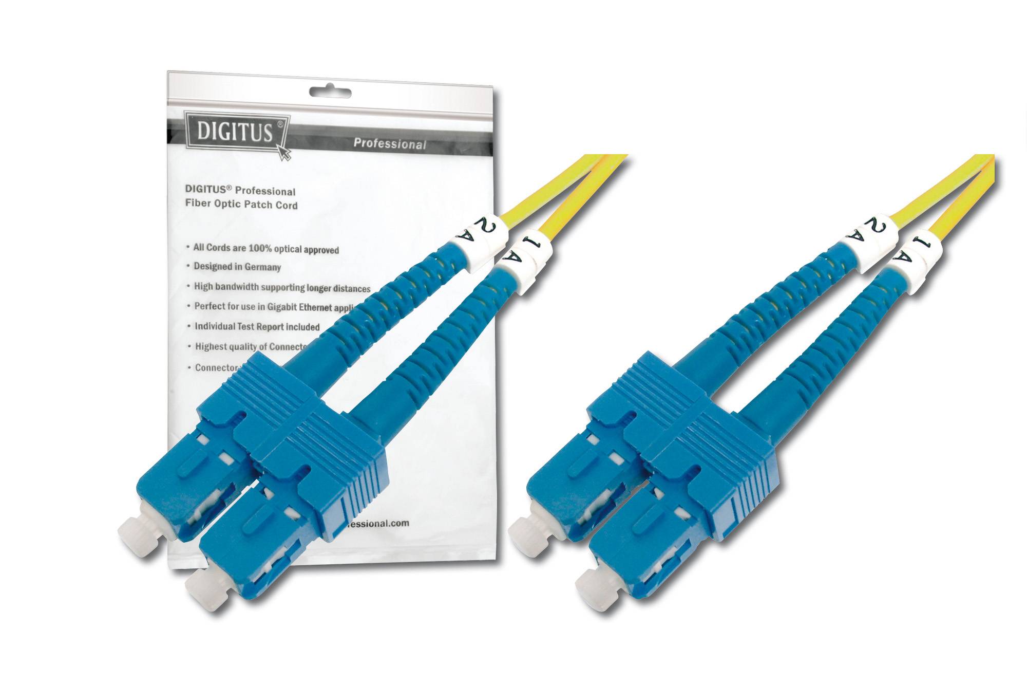 Digitus DK-2922-10 Glasfaser LWL Anschlusskabel [1x SC-Stecker - 1x SC-Stecker] 9/125 µ Singlemode OS2 10.00 m