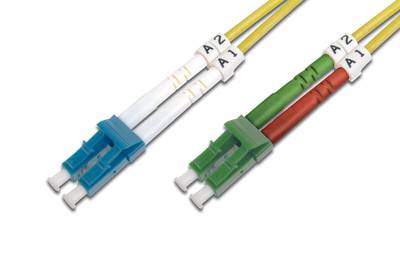 Digitus DK-293LCA3LC-02 Glasfaser LWL Anschlusskabel [1x LC/APC 8°-Stecker - 1x LC-Stecker] 9/125 µ Singlemode OS2 2.00 m
