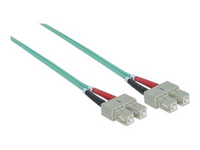 Intellinet 750837 Glasfaser LWL Anschlusskabel 2.00m Türkis [1x SC-Stecker - 1x SC-Stecker] 50/125 µ Multimode OM3