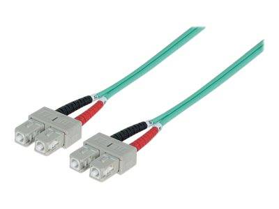 Intellinet 750837 Glasfaser LWL Anschlusskabel 2.00m Türkis [1x SC-Stecker - 1x SC-Stecker] 50/125 µ Multimode OM3