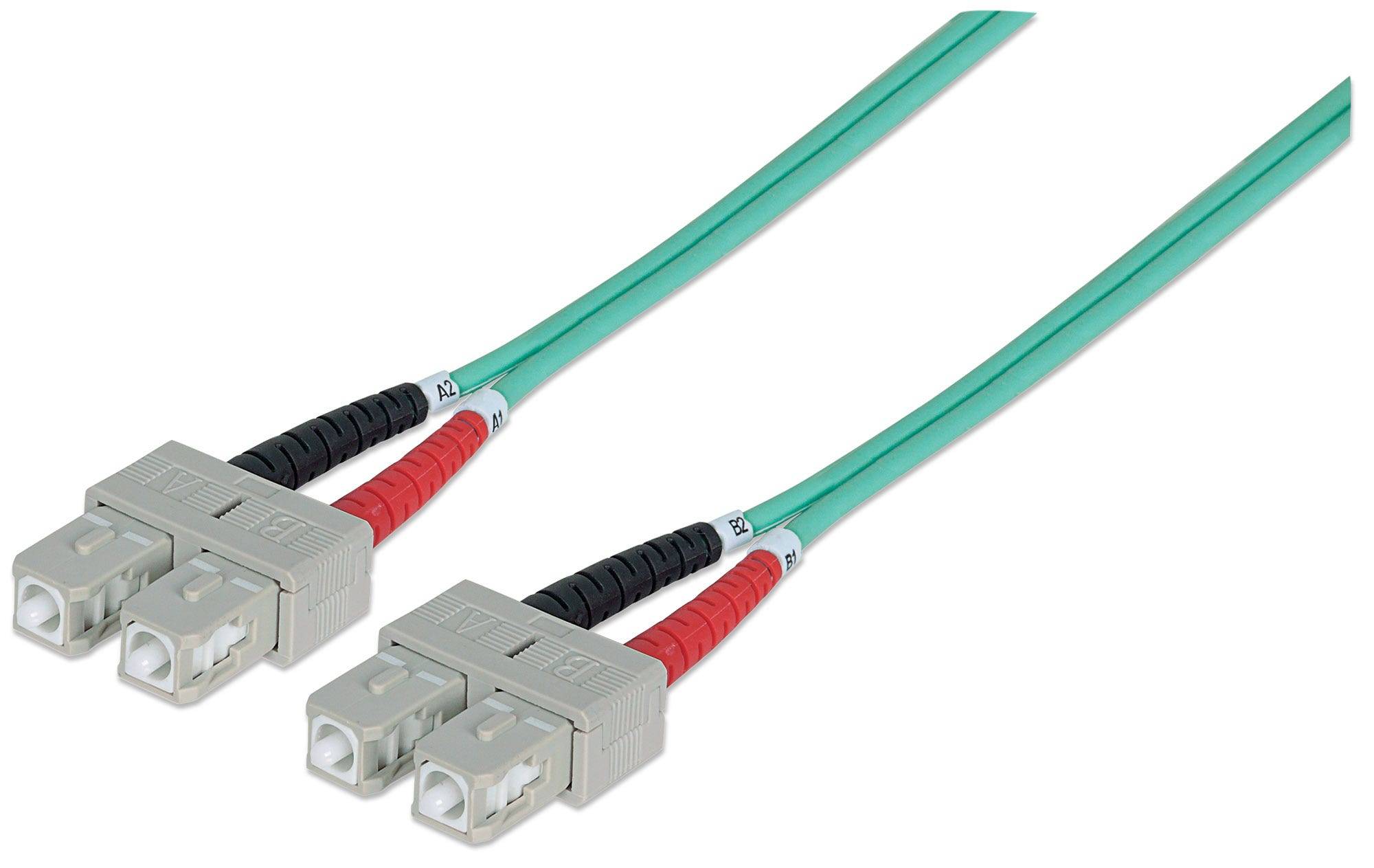Intellinet 750837 Glasfaser LWL Anschlusskabel 2.00m Türkis [1x SC-Stecker - 1x SC-Stecker] 50/125 µ Multimode OM3