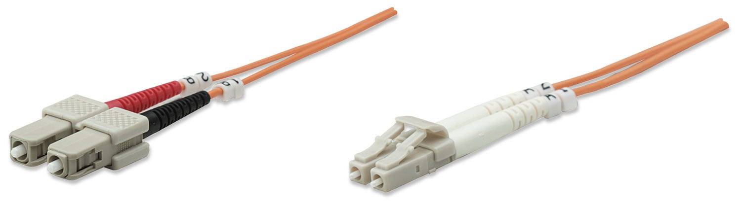 Intellinet 470377 Glasfaser LWL Anschlusskabel [1x LC-Stecker - 1x SC-Stecker] 50/125 µ Multimode OM2 2.00 m