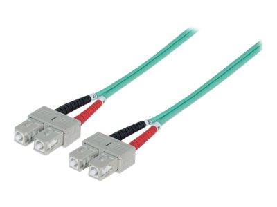 Intellinet 750844 Glasfaser LWL Anschlusskabel 5.00m Türkis [1x SC-Stecker - 1x SC-Stecker] 50/125 µ Multimode OM3