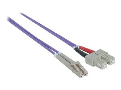 Intellinet 751049 Glasfaser LWL Anschlusskabel 1.00m Lila, Violett [1x LC-Stecker - 1x SC-Stecker] 50/125 µ Multimode OM4