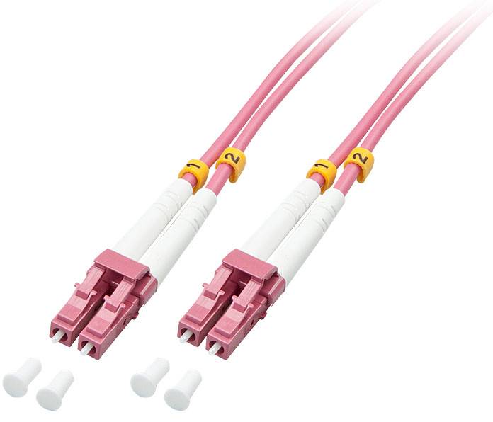 LINDY 46340 Glasfaser LWL Anschlusskabel [1x LC-Stecker - 1x LC-Stecker] 50/125 µ Multimode OM4 1.00 m