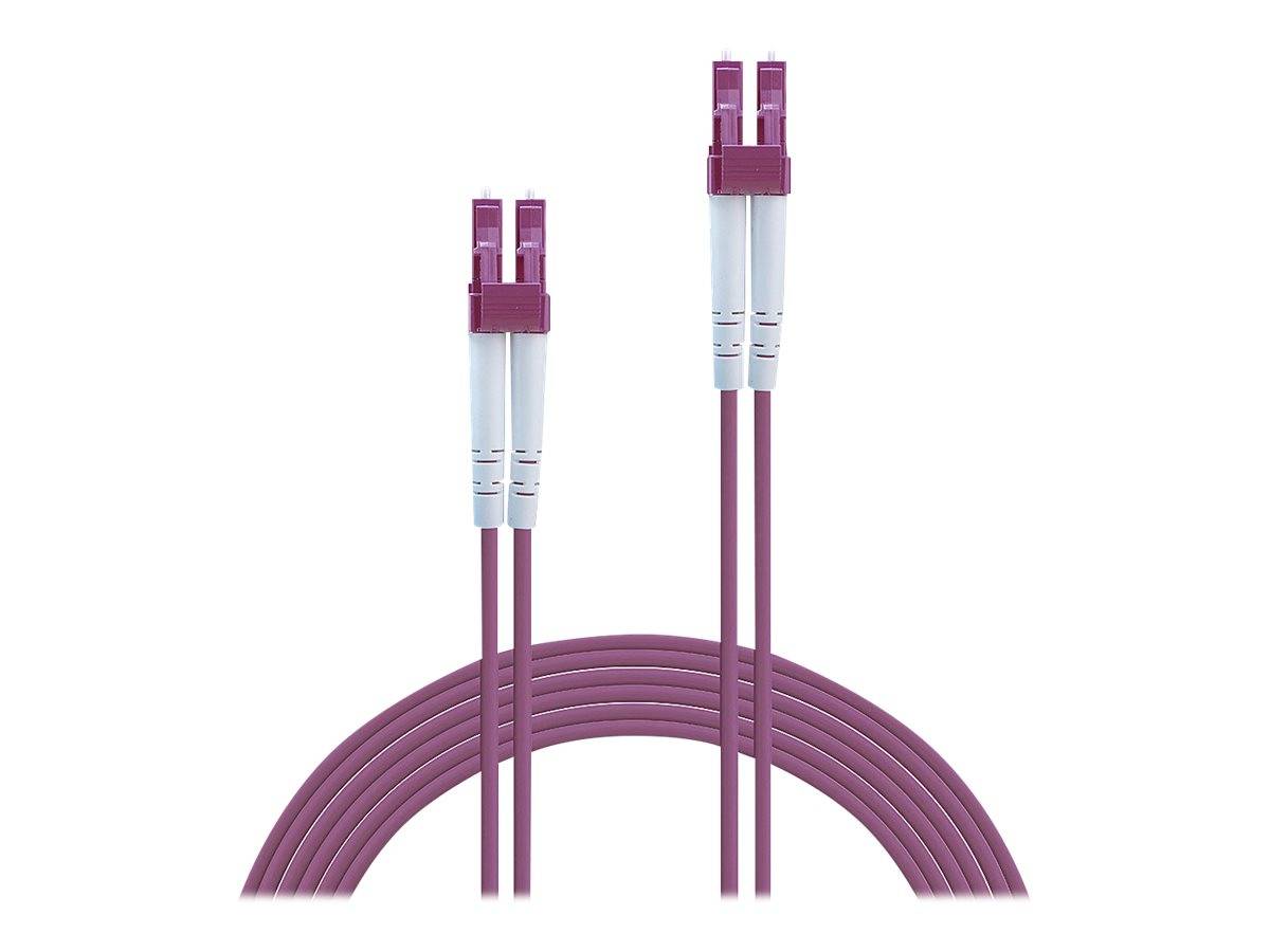 LINDY 46343 Glasfaser LWL Anschlusskabel [1x LC-Stecker - 1x LC-Stecker] 50/125 µ Multimode OM4 5.00 m