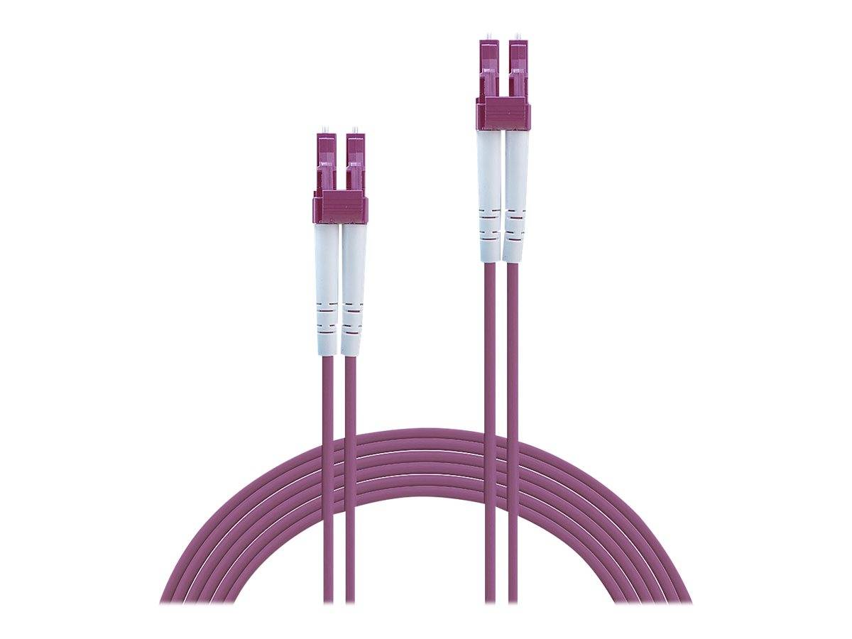 LINDY 46342 Glasfaser LWL Anschlusskabel [1x LC-Stecker - 1x LC-Stecker] 50/125 µ Multimode OM4 3.00 m