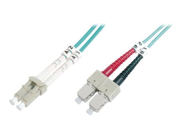 Digitus DK-2532-02/3 Glasfaser LWL Anschlusskabel [1x LC-Stecker - 1x SC-Stecker] 50/125 µ Multimode OM3 2.00 m
