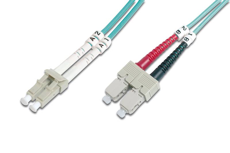 Digitus DK-2532-02/3 Glasfaser LWL Anschlusskabel [1x LC-Stecker - 1x SC-Stecker] 50/125 µ Multimode OM3 2.00 m
