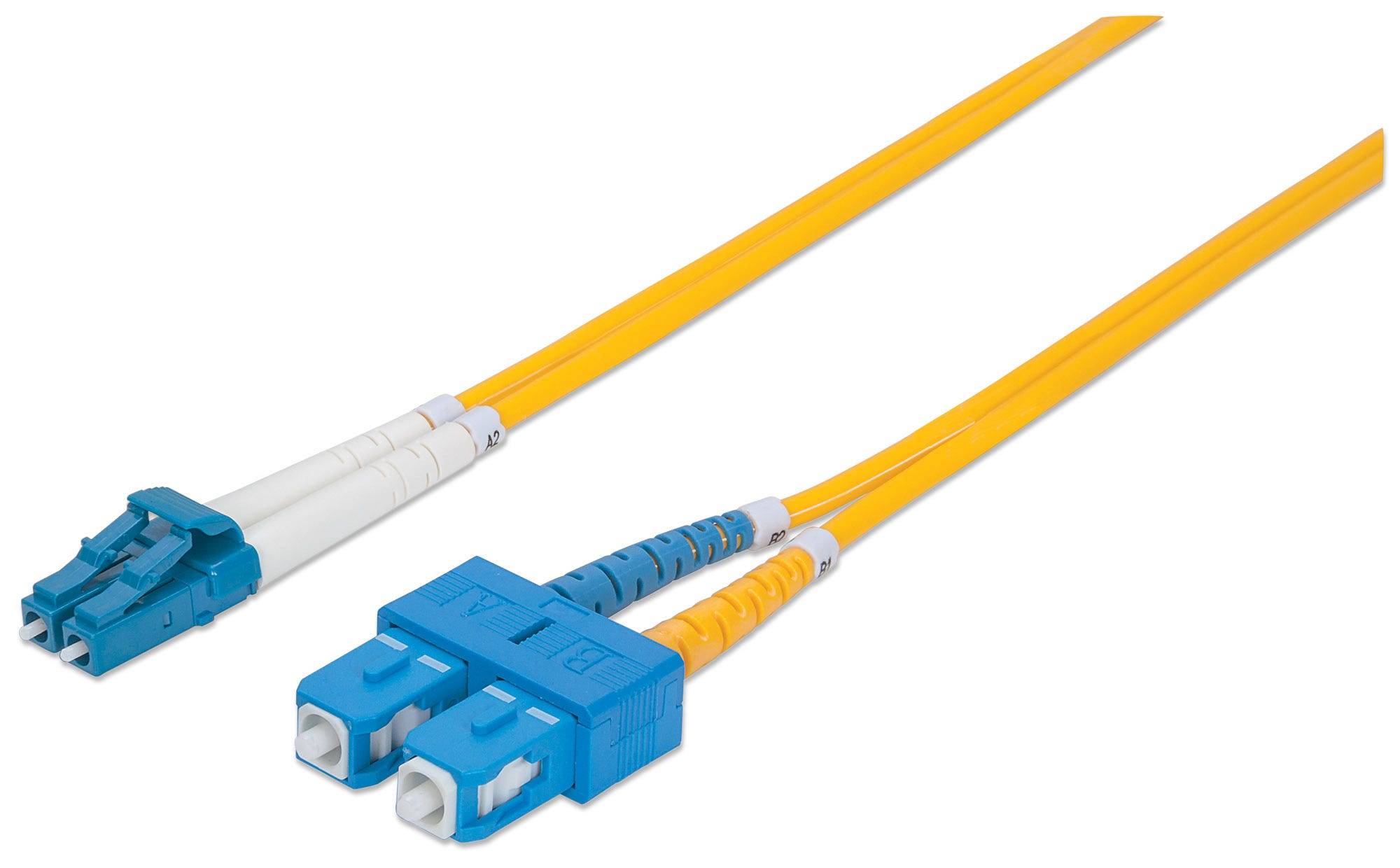 Intellinet 473972 Glasfaser LWL Anschlusskabel 2.00m Gelb [1x LC-Stecker - 1x SC-Stecker] 9/125 µ Singlemode OS2
