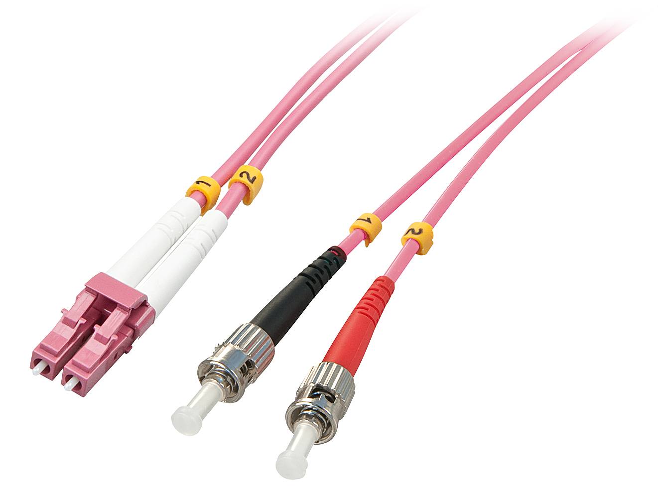 LINDY 46354 Glasfaser LWL Anschlusskabel [1x LC-Stecker - 1x ST-Stecker] 50/125 µ Multimode OM4 10.00 m
