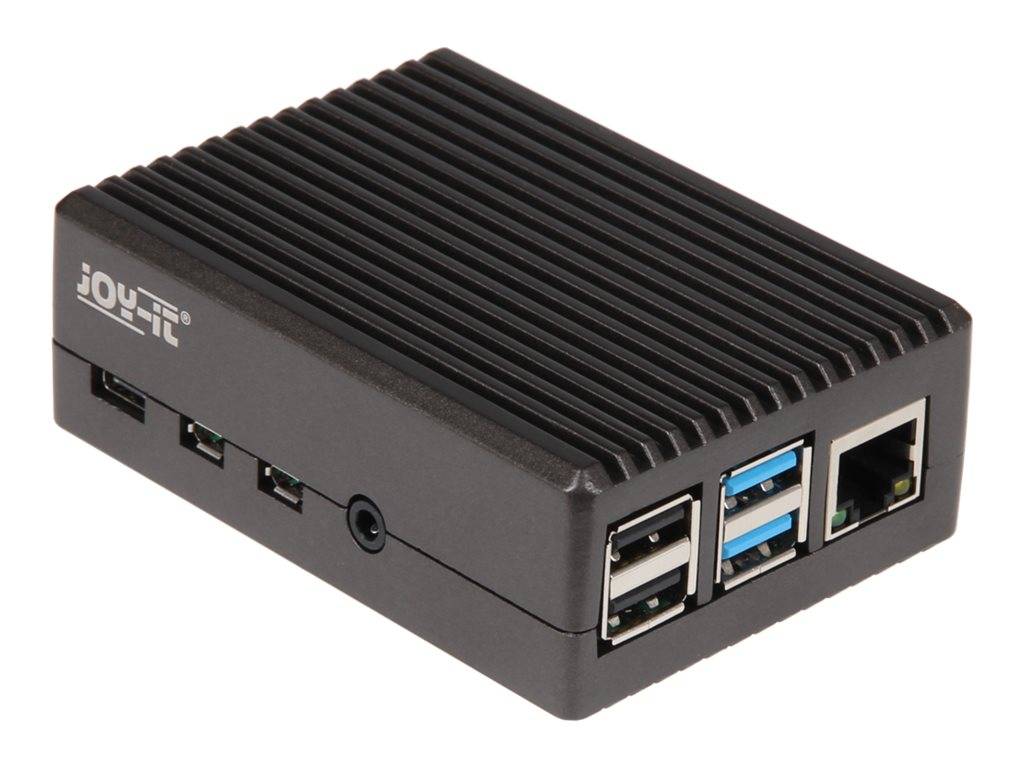 Joy-it rb-alucaseP4+08 SBC-Gehäuse Passend für (Entwicklungskits): Raspberry Pi® inkl. passiven Kühler Schwarz