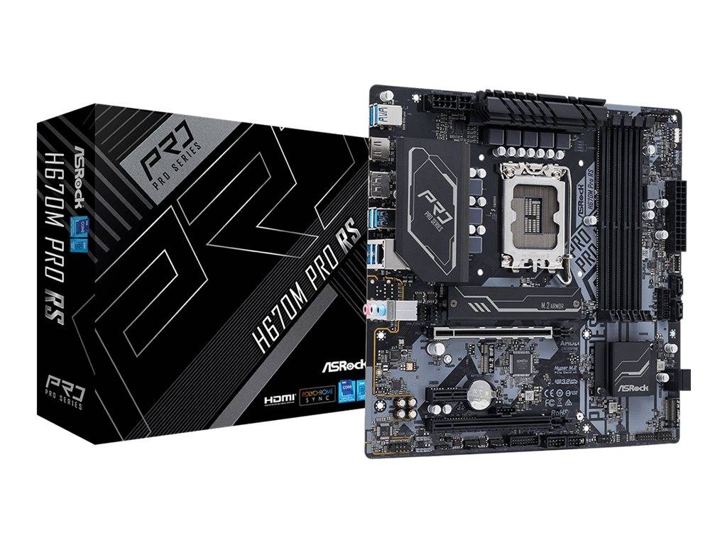 ASRock H670M Pro RS - Motherboard - micro ATX - LGA1700-Sockel - H670 Chipsatz - USB-C Gen1, USB 3.2 Gen 1, USB 3.2 Gen