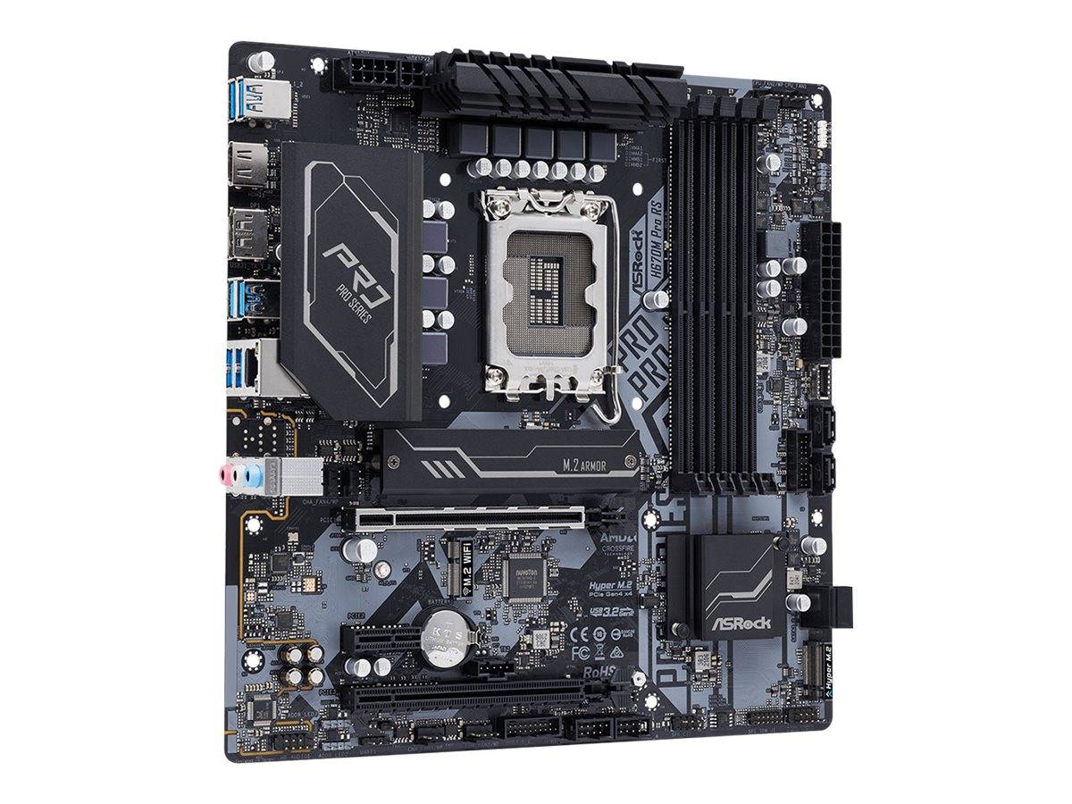ASRock H670M Pro RS - Motherboard - micro ATX - LGA1700-Sockel - H670 Chipsatz - USB-C Gen1, USB 3.2 Gen 1, USB 3.2 Gen