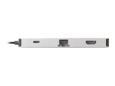 club3D CSV-1594 9 Port USB 3.1 Gen 1-Hub mit eingebautem Netzwerk-Anschluss, mit eingebautem SD-Kartenleser, mit USB-C® Stecker Silber