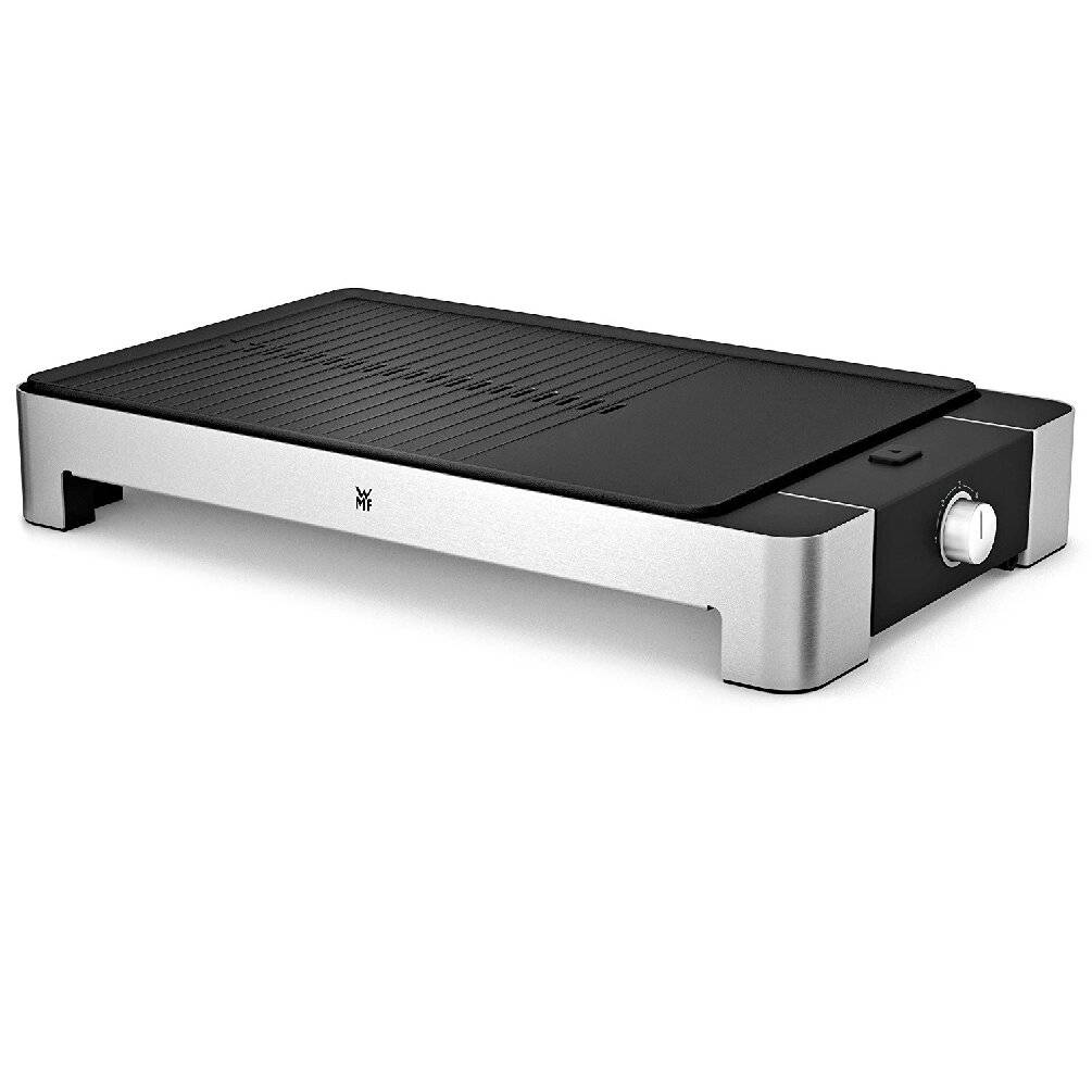 WMF 0415340011 Elektro Tischgrill mit manueller Temperatureinstellung Silber, Schwarz