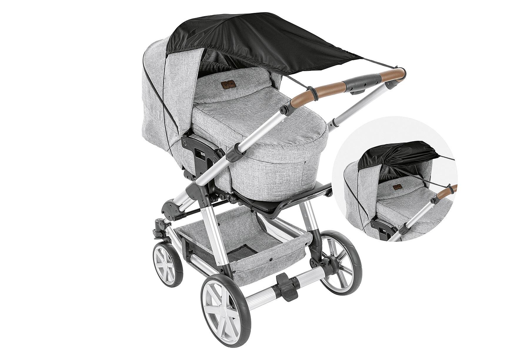 reer ShineSafe Sonnensegel für den Kinderwagen, Sonnenschutz für viele Modelle,
