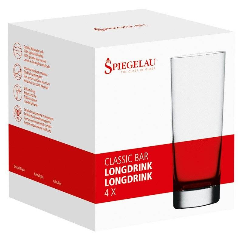 Spiegelau & Nachtmann, 4-teiliges Longdrink-Set, Classic Bar, Kristallglas, 360