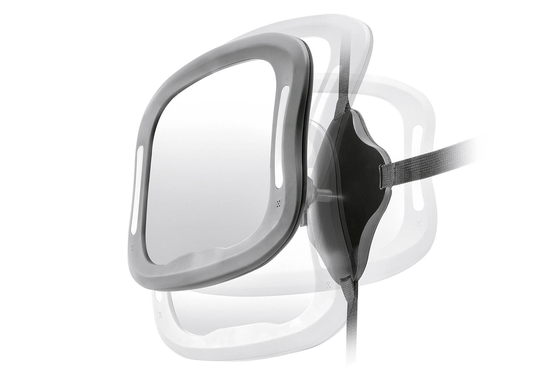 reer 86101 BabyView LED Auto-Sicherheitsspiegel - Ihr Baby auf dem Rücksitz immer im Blick,