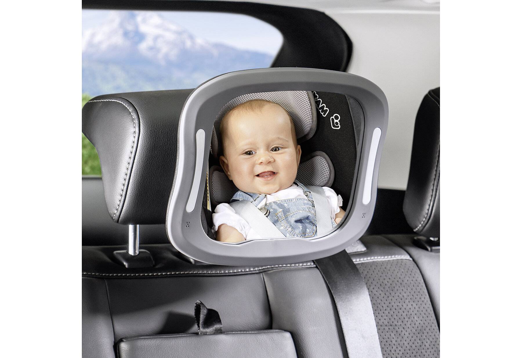 reer 86101 BabyView LED Auto-Sicherheitsspiegel - Ihr Baby auf dem Rücksitz immer im Blick,