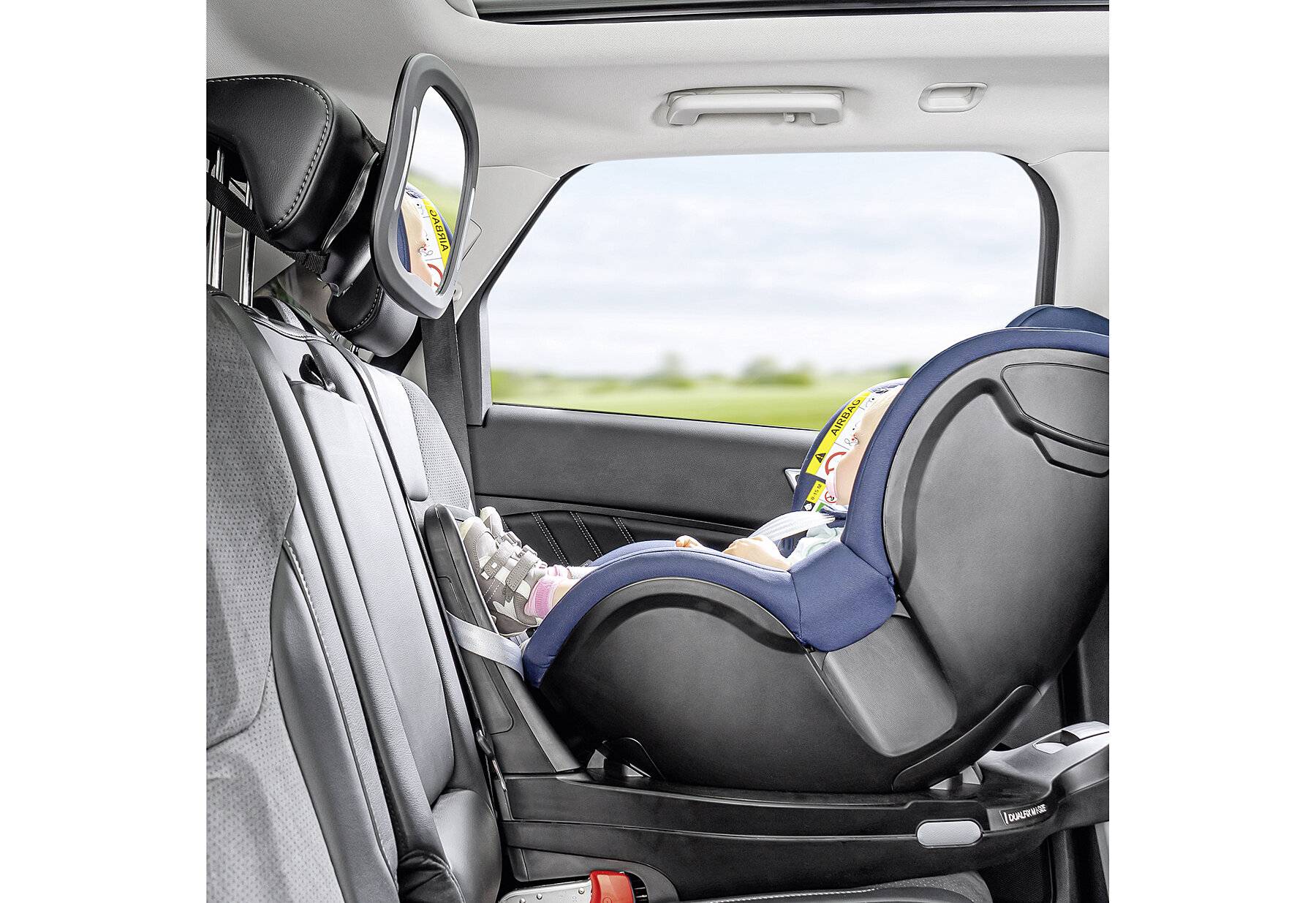 reer 86101 BabyView LED Auto-Sicherheitsspiegel - Ihr Baby auf dem Rücksitz immer im Blick,
