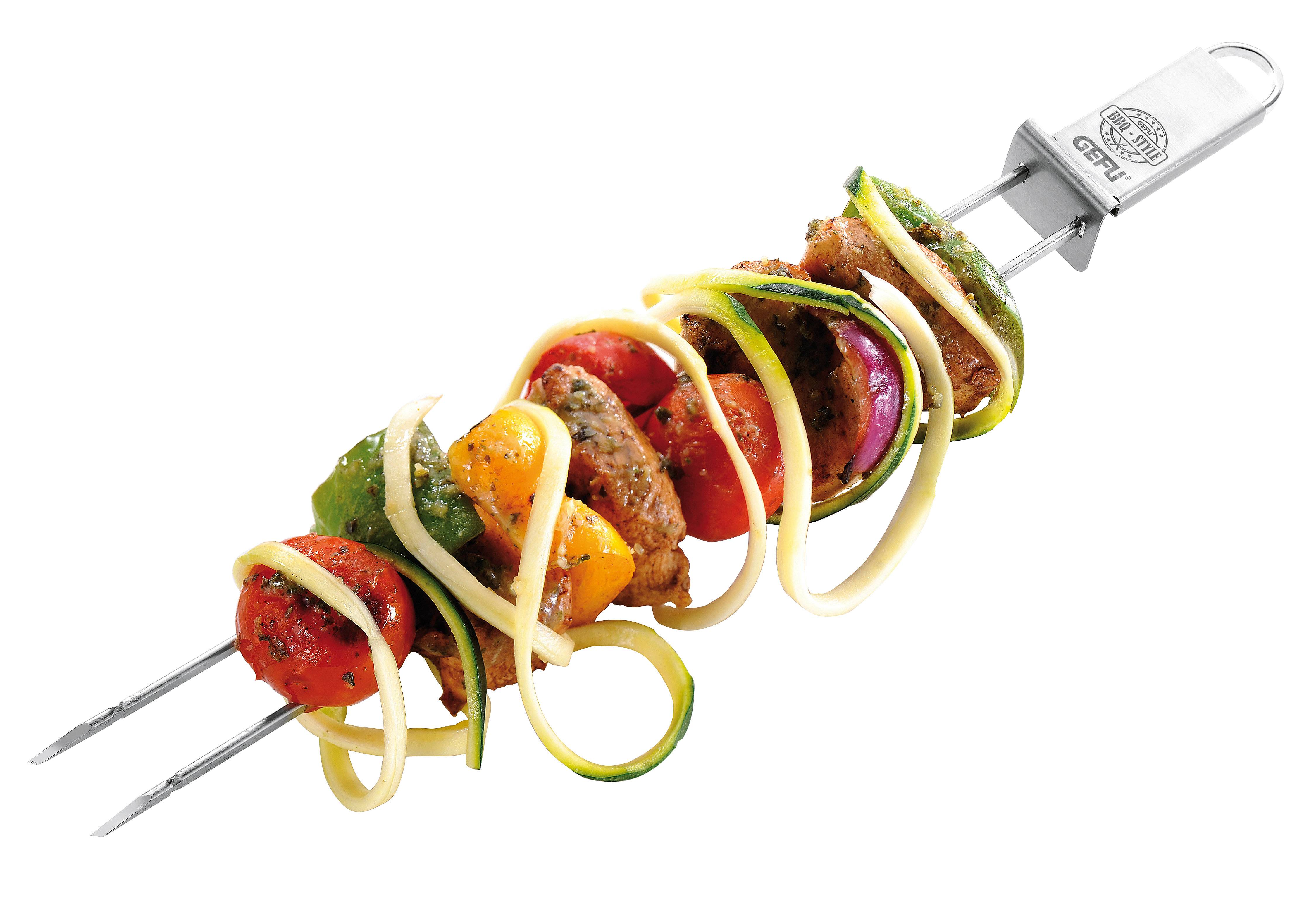 Gefu Schaschlik-Spieße Twinco 15420 - 2er Set 32cm Spieße aus Edelstahl für Tischgrill, Pfanne