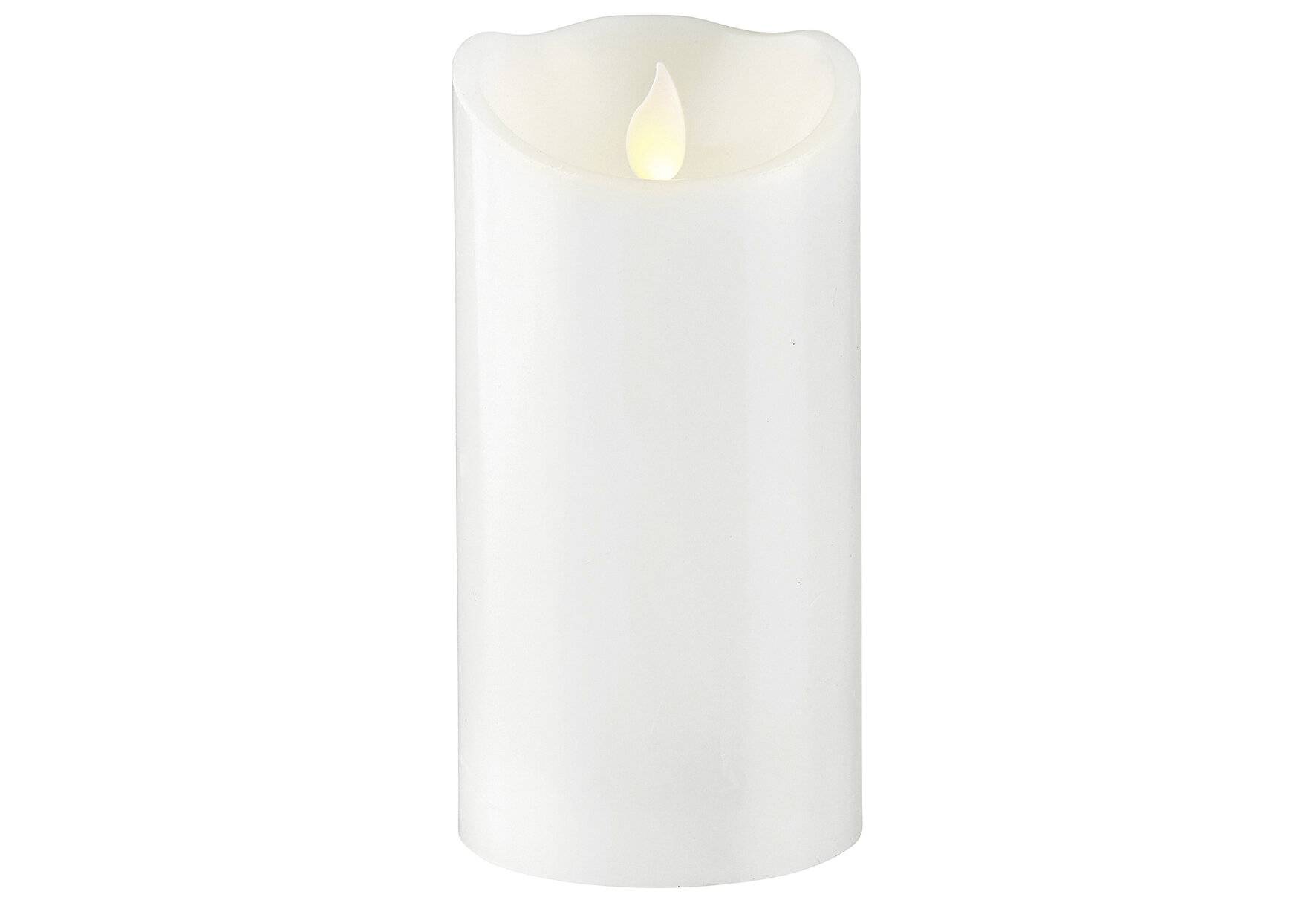 BEST SEASON LED-Kerze Twinkel Wachs 7,5x7,5x15cm weiß
