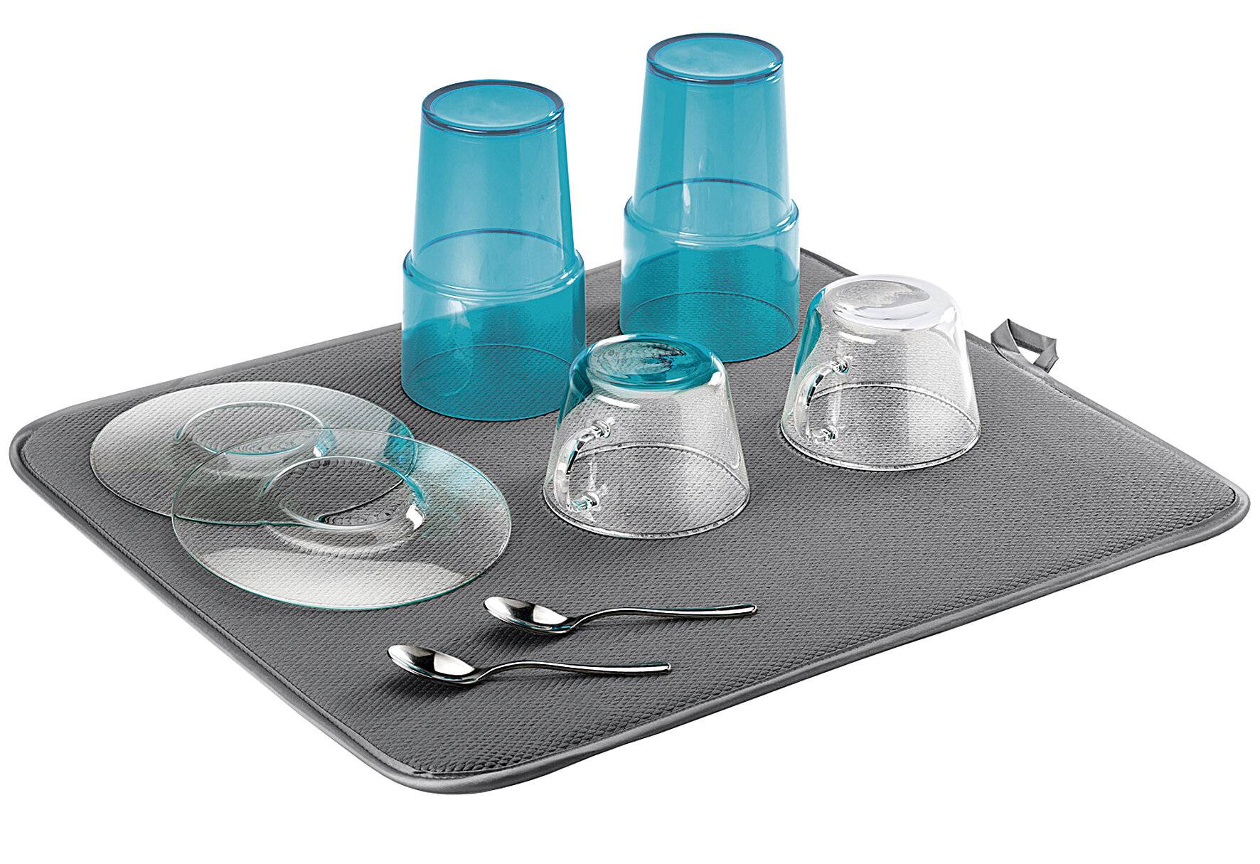 Metaltex Abtropfmatte, Polyester, Grau, 40 x 45 x 1