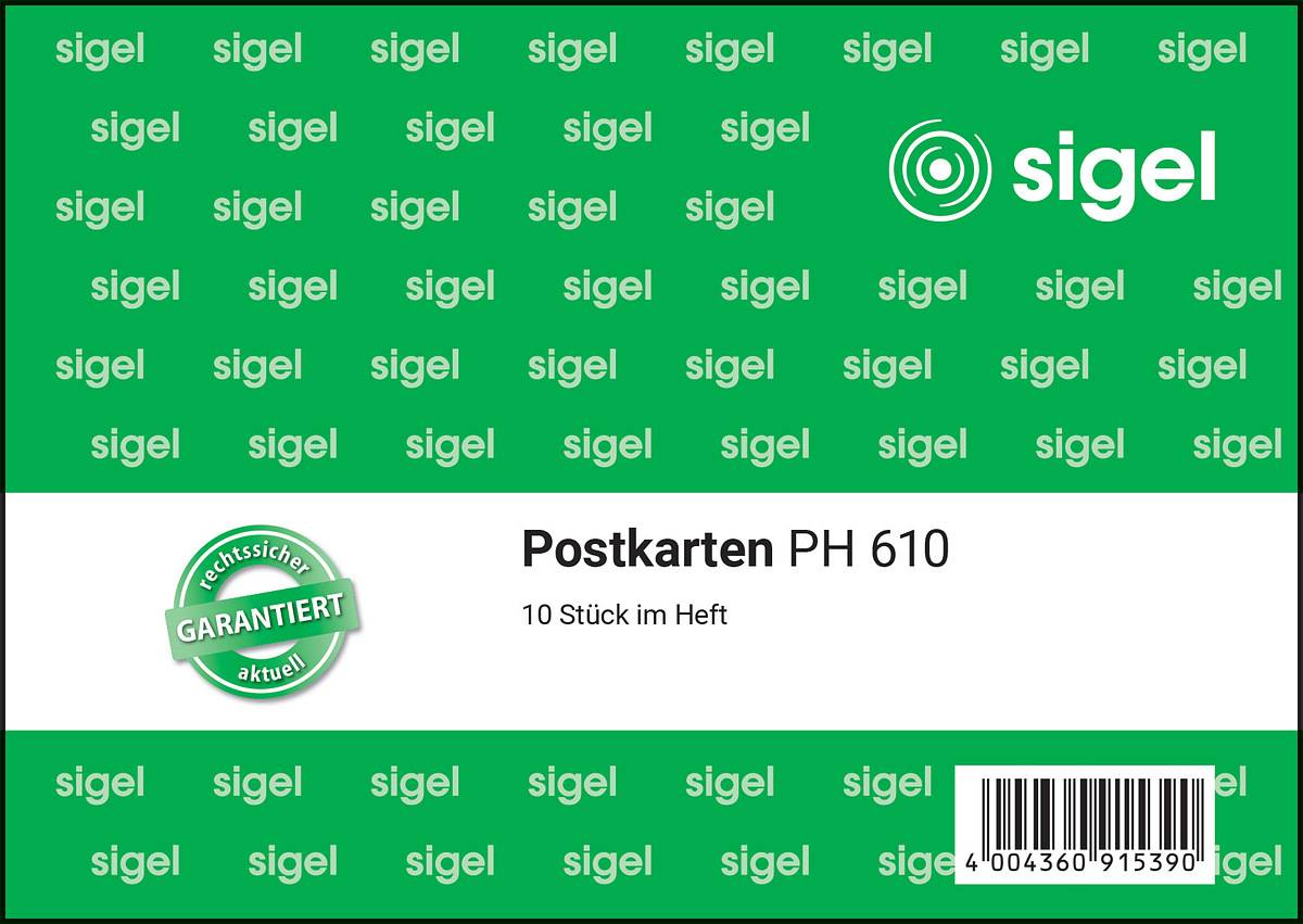 SIGEL Postkarten, Heft, A6 q, 10 Blatt