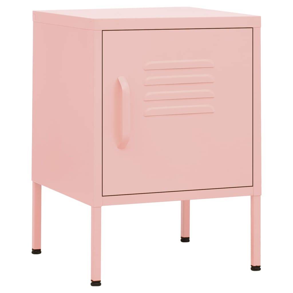 vidaXL Nachttisch Rosa 35x35x51 cm Stahl