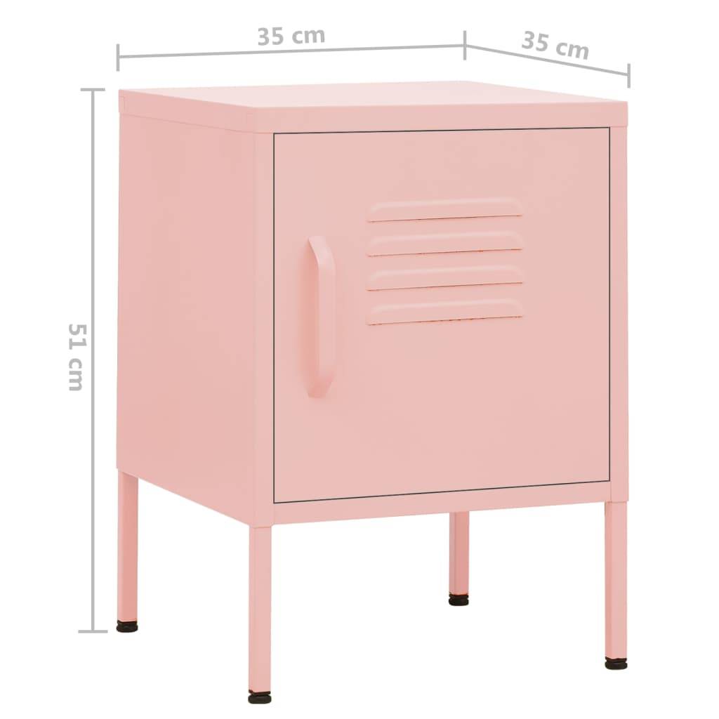 vidaXL Nachttisch Rosa 35x35x51 cm Stahl