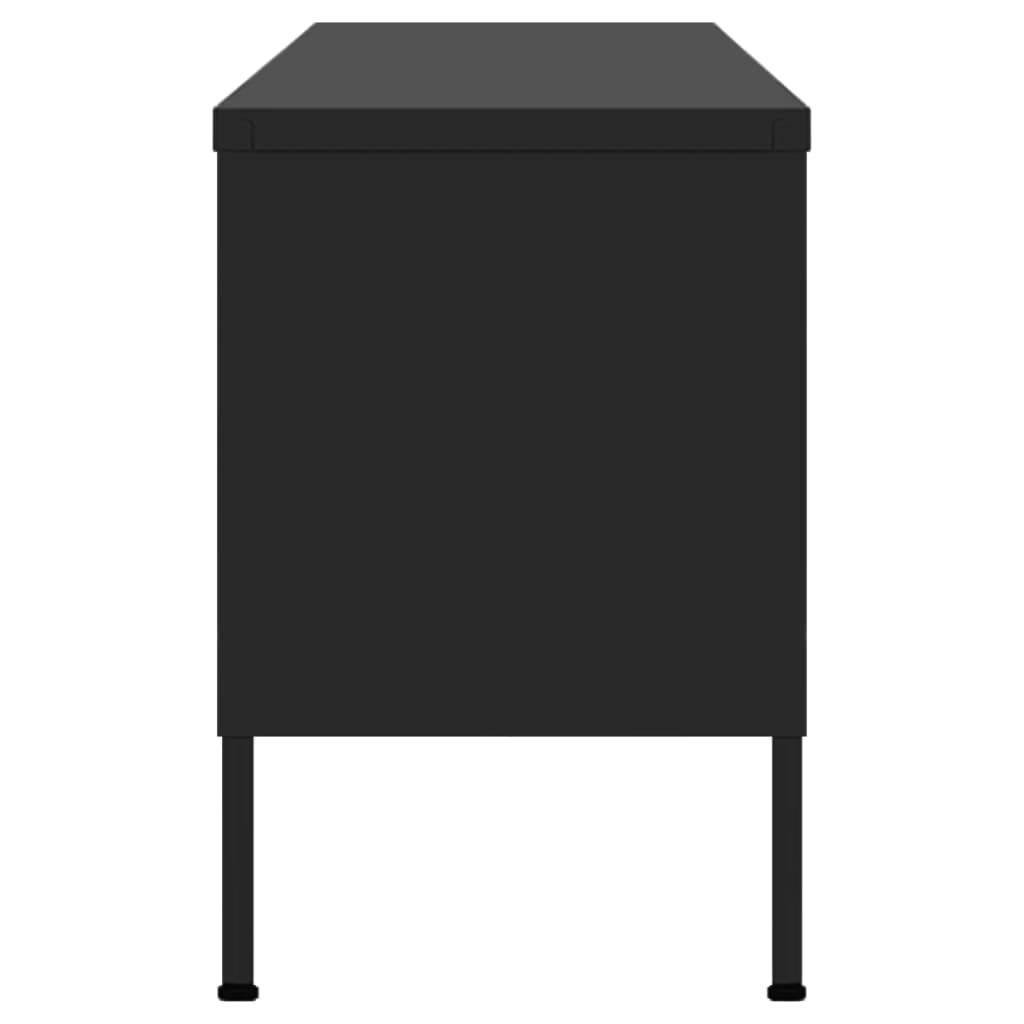 vidaXL TV-Schrank Schwarz 105x35x50 cm Stahl