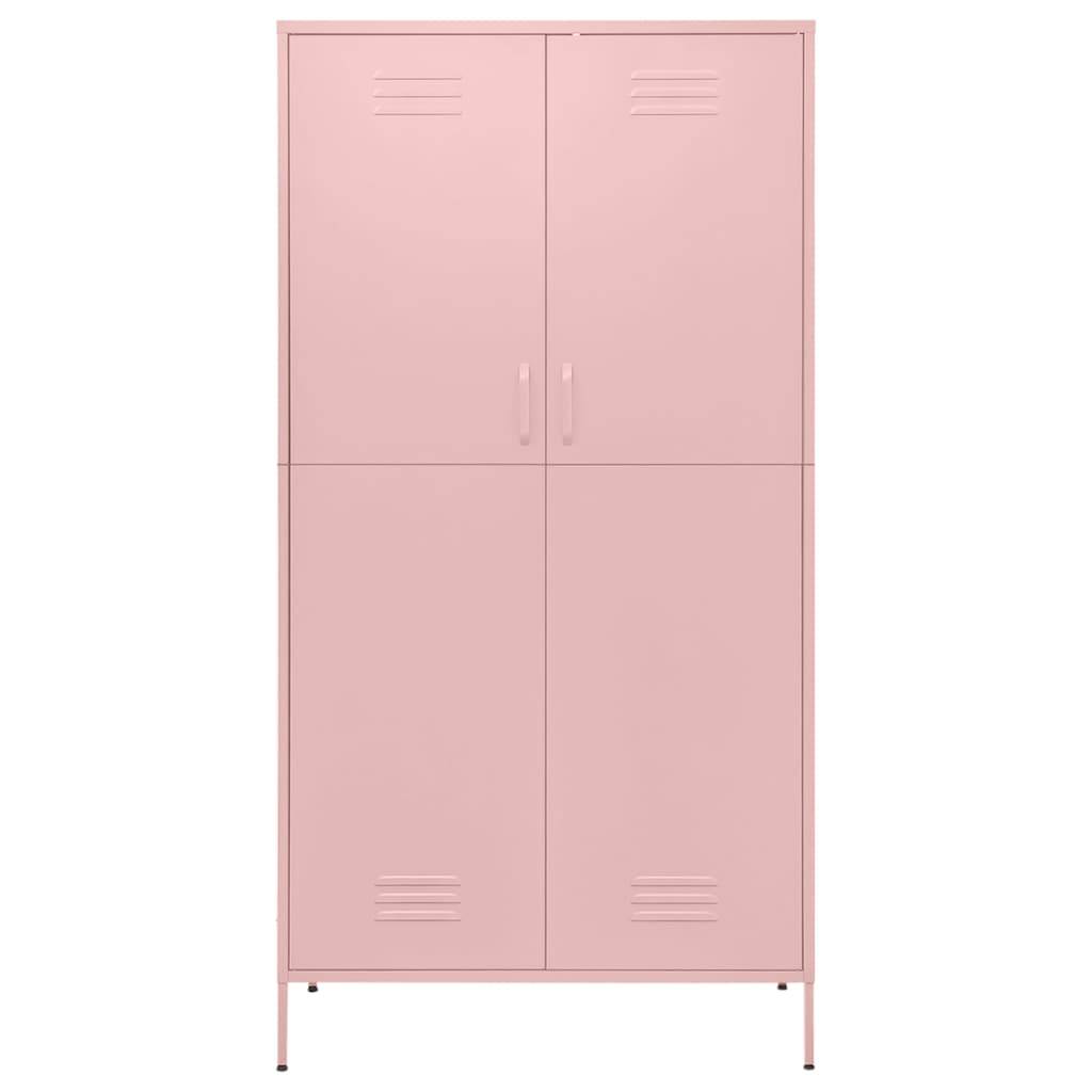 vidaXL Kleiderschrank Rosa 90x50x180 cm Stahl