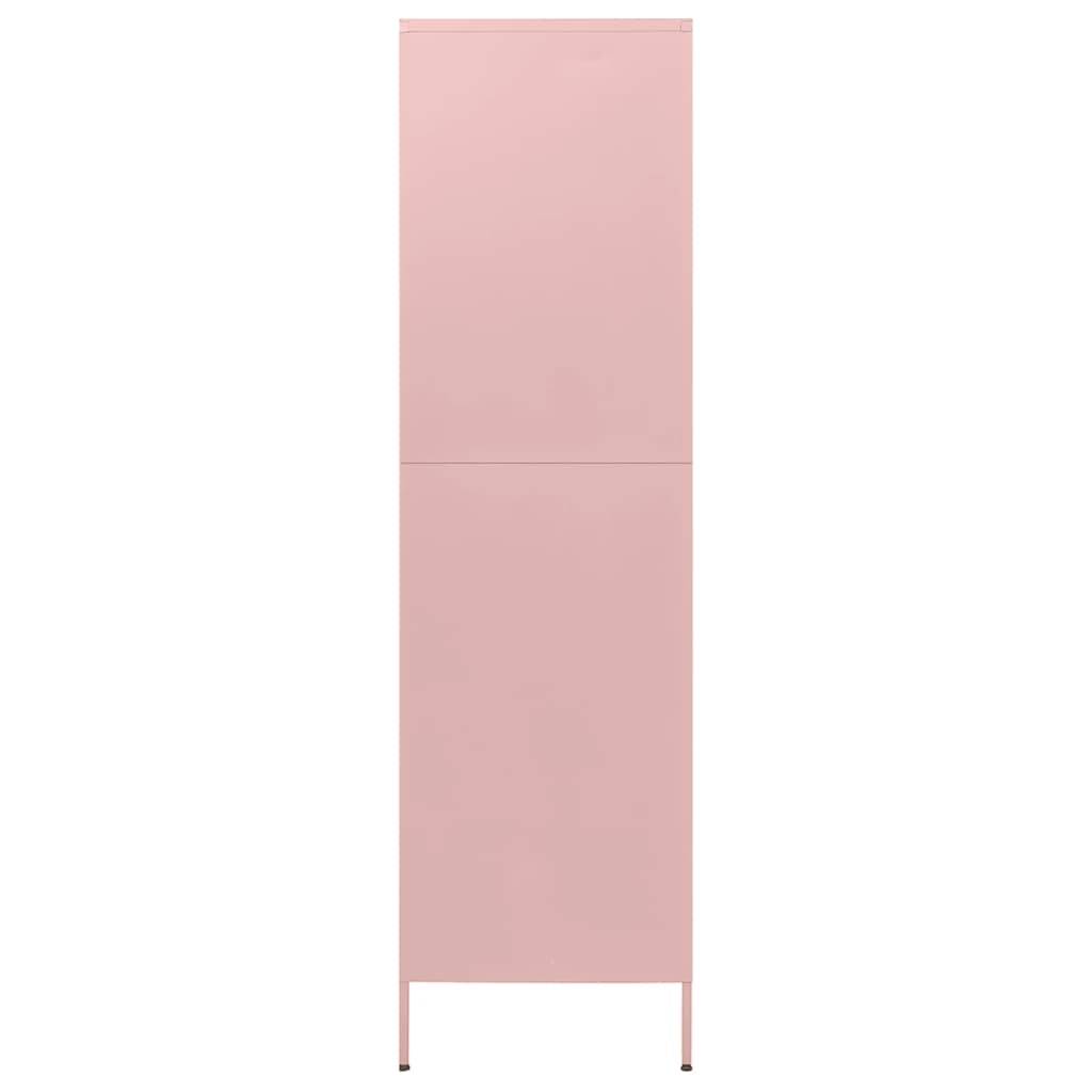 vidaXL Kleiderschrank Rosa 90x50x180 cm Stahl