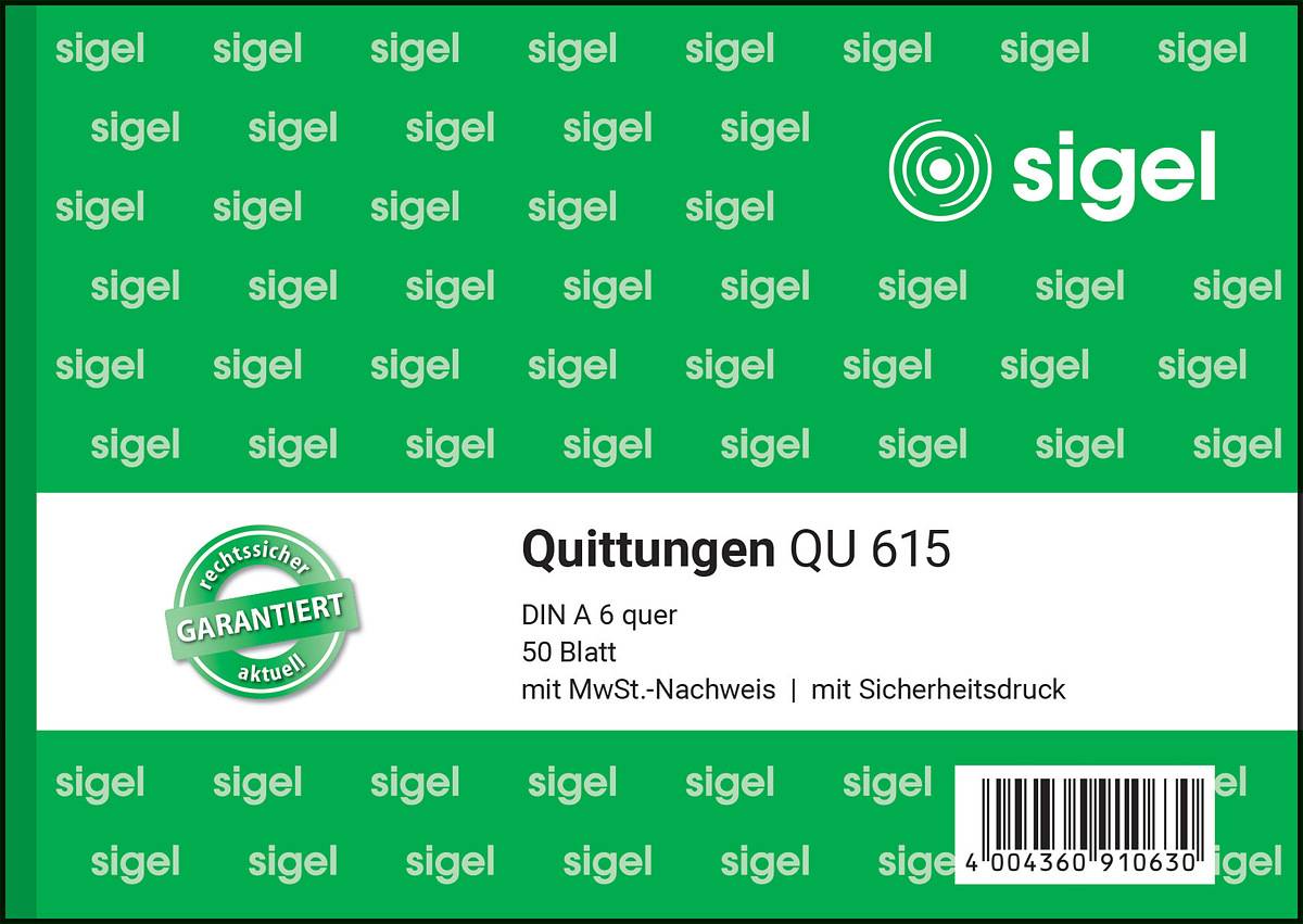 Sigel Quittung QU615 DIN A6 quer 50Blatt