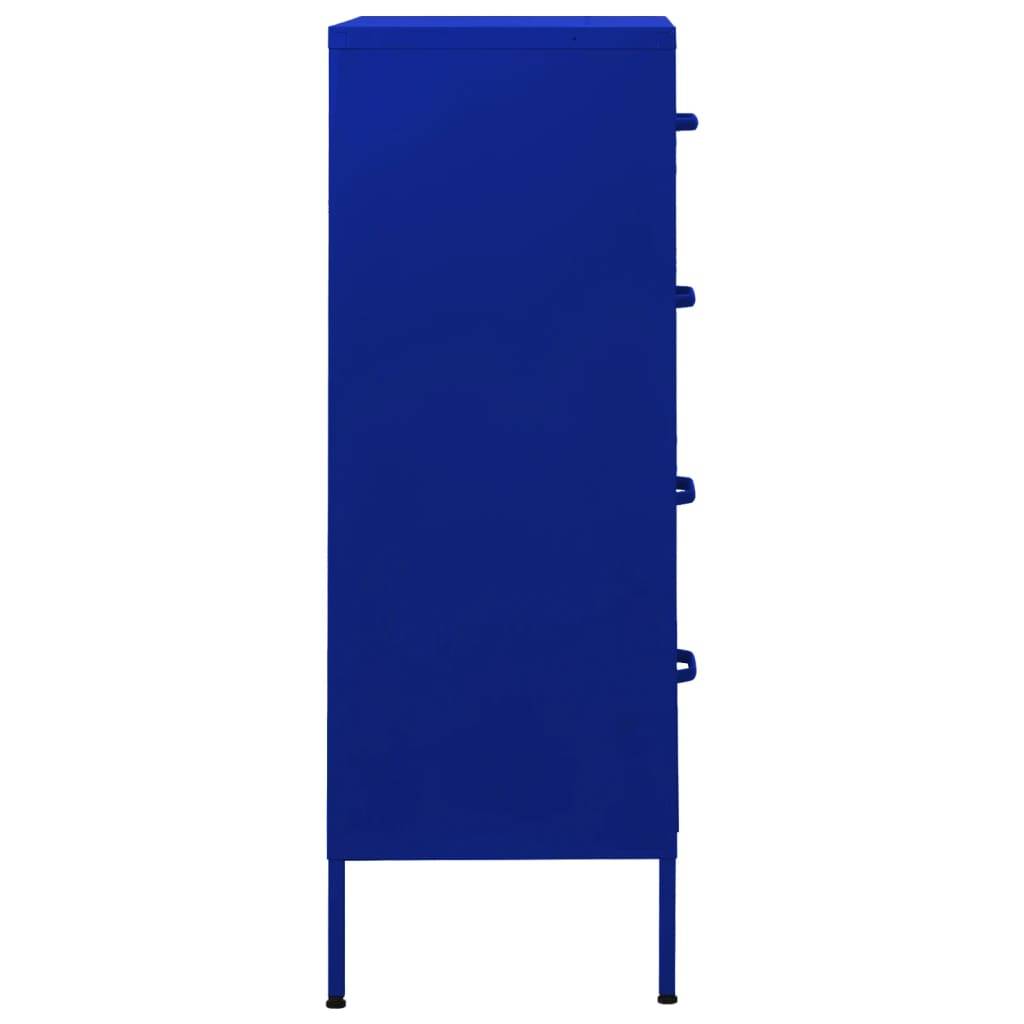 vidaXL Kommode Marineblau 80x35x101,5 cm Stahl