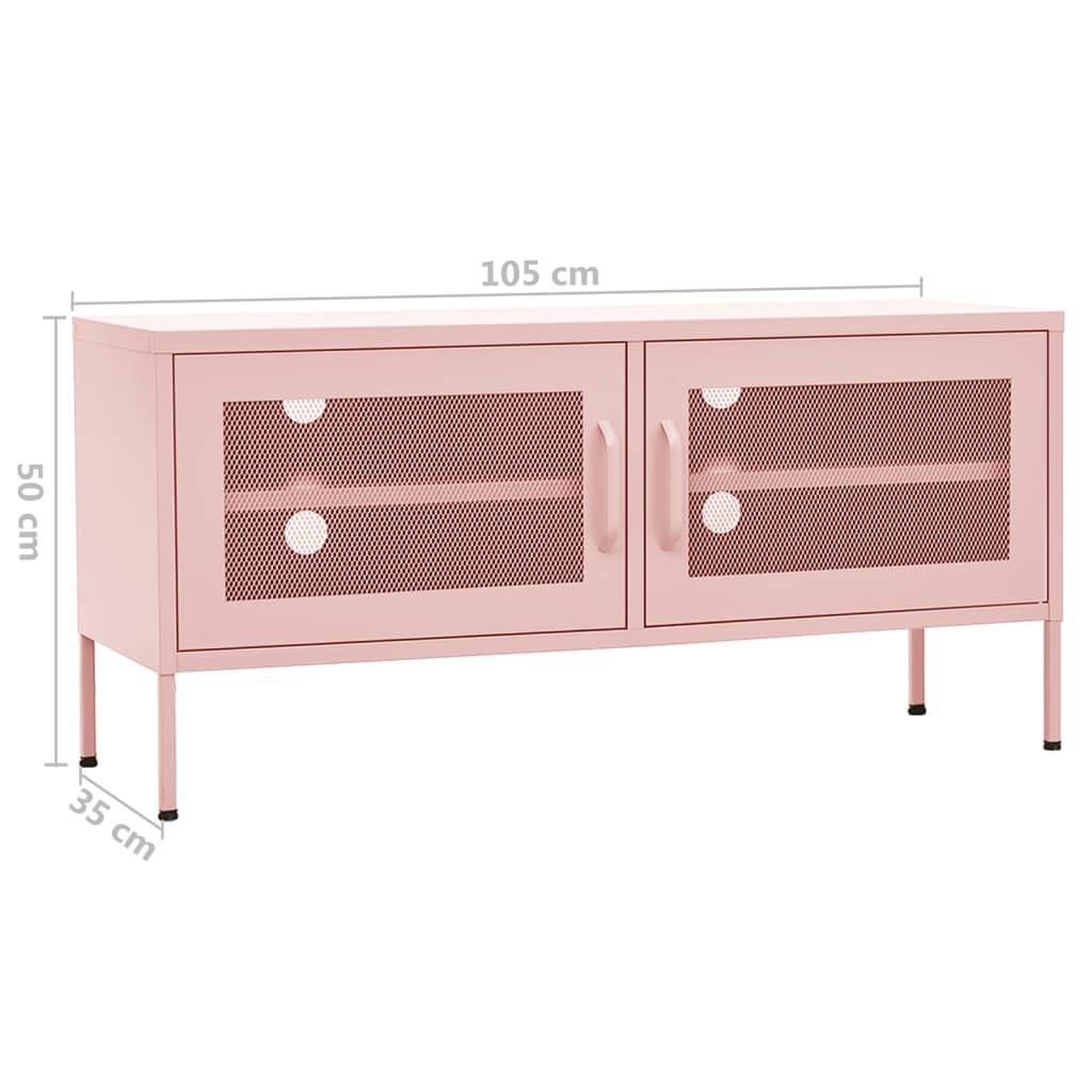 vidaXL TV-Schrank Rosa 105x35x50 cm Stahl