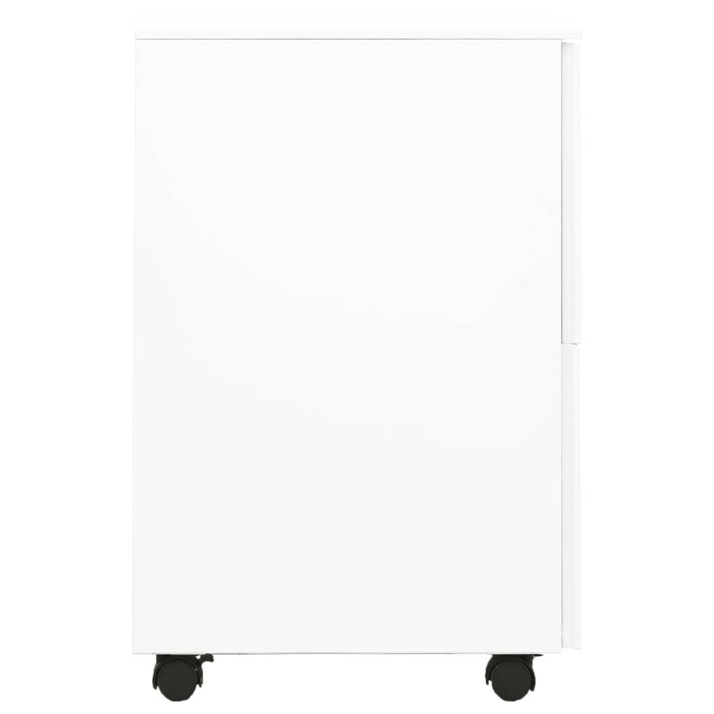 vidaXL Aktenschrank mit Rollen Weiß 39x45x67 cm Stahl