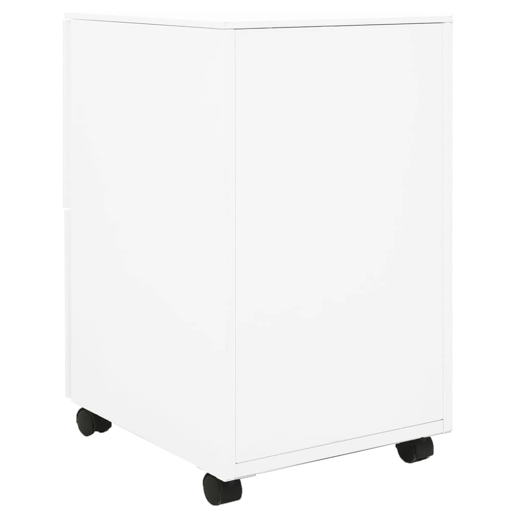 vidaXL Aktenschrank mit Rollen Weiß 39x45x67 cm Stahl