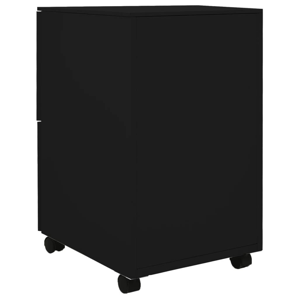 vidaXL Aktenschrank mit Rollen Schwarz 39x45x67 cm Stahl