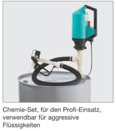 CEMO elektrische Fasspumpe Chemie-Set, Pumpe, Motor und Zapfhahn
