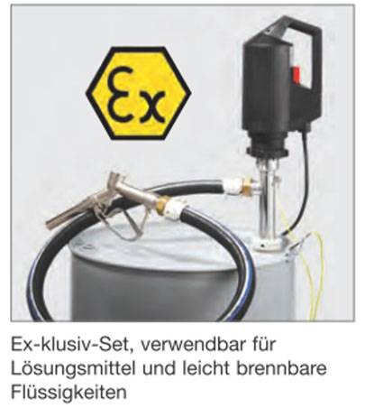 CEMO elektrische Fasspumpe EX-geschützt, Pumpe, Motor und Zapfhahn